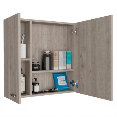 GlasFlength Decorative Wall Mirrors Wall Art Bathroom Decor Cabinet Wall Mount Vanity Medicine with Mirror for Bathroom, Gray, 5.8"*23.6"*23.6"