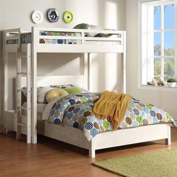 80" Twin Loft Bed Celerina Loft and Bunk Bed Weathered White Finish - Acme Furniture