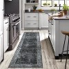 Acekool 2x6 Washable Runner Rug - Non-Slip Geometric Low Pile Carpet for Hallway, Bedroom & Laundry ,Grey - 3 of 4