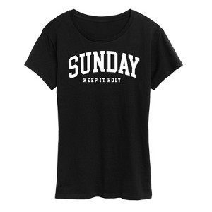Women's - Instant Message - Sunday Keep It Holy Short Sleeve Graphic T-Shirt - 1 of 4