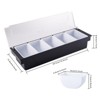 Aoibox 5-Compartment Plastic Food Dispenser with Lid, Ice-Cooled Serving Tray for Fruits, Veggies, Condiments at Home, Work, or Restaurants (Black) - 2 of 4