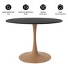 LeisureMod Bristol 35'' Modern Round Dining Table – Durable MDF Top and Wood-Transfer Natural Steel Base for Kitchen, Dining Room, or Cafes - 3 of 4