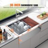 VEVOR Farmhouse Kitchen Sink, 304 Stainless Steel Drop-In Sinks, Top Mount Single Bowl Basin with Ledge & Accessories, Household Dishwasher Sinks - 3 of 4