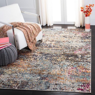 Black Synthetic Flat Woven Non-slip Square Rug