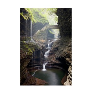 Trademark Fine Art -Mike Jones Photo 'Watkins Glen Rainbow Bridge' Canvas Art - 1 of 4