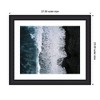 Kate and Laurel Framed Art Ocean Waves on the Black Beach in Iceland by Michael Schauer, 27x23, Oliver Black Narrow - 2 of 4