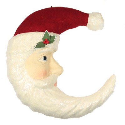 Christmas 17.0" Traditional Santa Moon Hanging Decor  -  Decorative Figurines