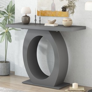 NicBex Console Table with Egg-Shaped Base,Stylish Entryway Table,Modern Couch Table for Living Room,Grey - 1 of 4