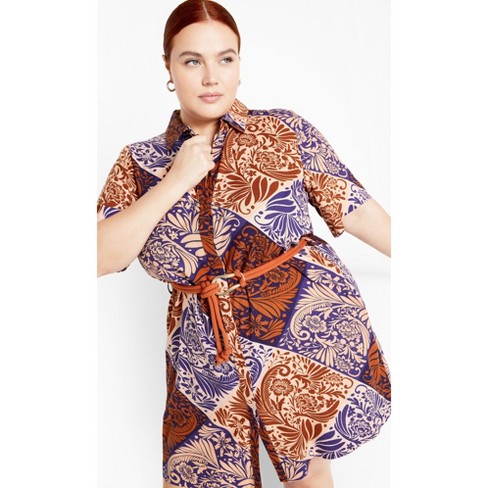 Women's Plus Size Amara Print Dress - navy | CITY CHIC - image 1 of 4