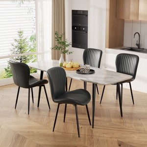Dining Chairs Set of 2/4/6, Modern Upholstered Pu Leather Kitchen Side Chairs Comfy Backrest - 1 of 4