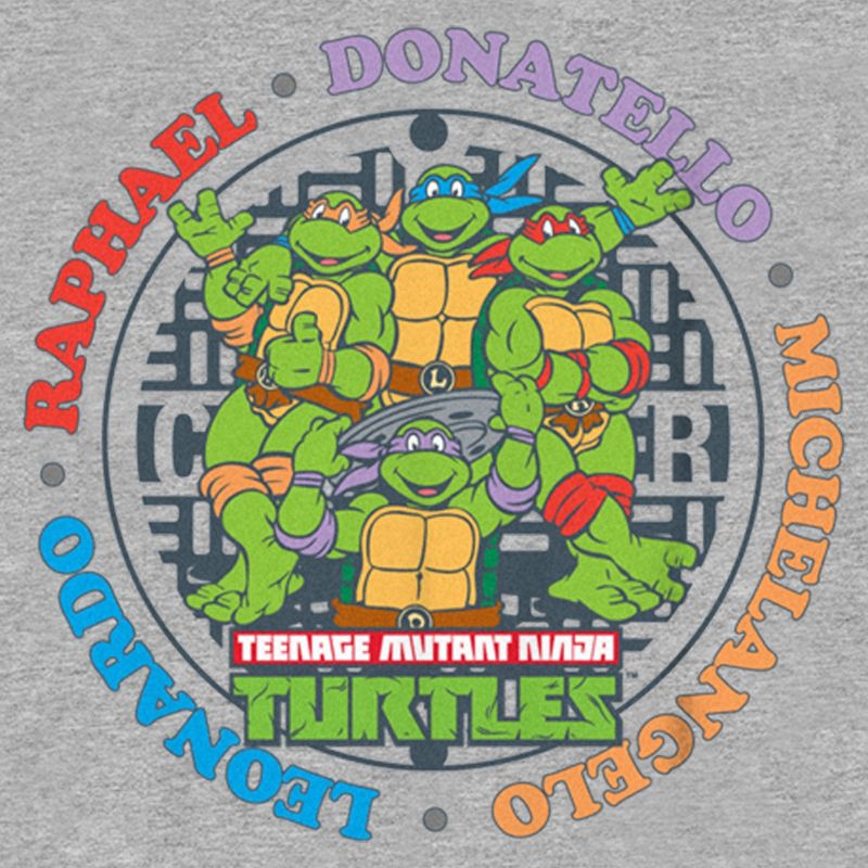 Boy's Teenage Mutant Ninja Turtles Colorful Heroes Circle T-Shirt, 2 of 6