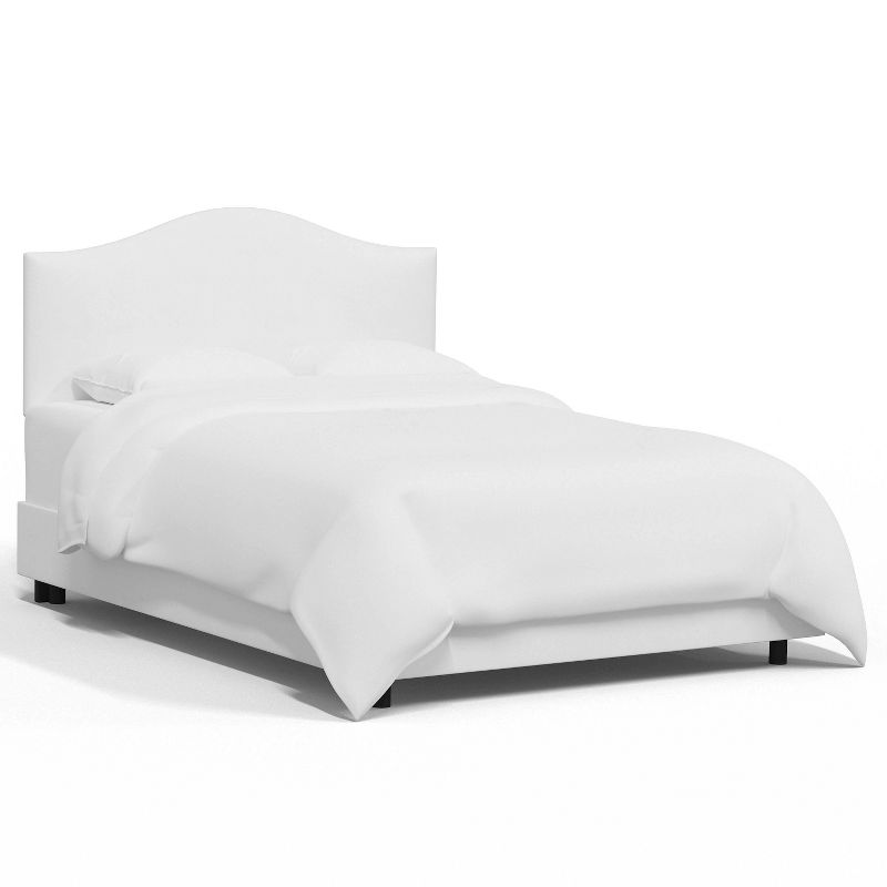 Skyline Furniture Queen Custom Upholstered Curved Headboard Bed Off White, 3 of 8