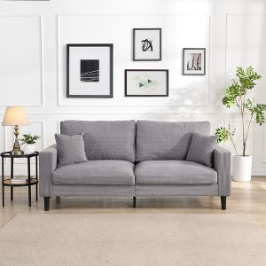 SKRAN Couch for Living Room, 74" High Resilience Sofa Couch, Corduroy 3 Seater Comfy Couch for Small Spaces, Apartment, Bedroom - 1 of 4
