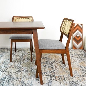 NicBex Mid Century Upholstered  Dining Chairs Set of 2 with Wicker Woven Back,Rustic Accent Chairs for Dining Room,Kitchen,Office - 1 of 4