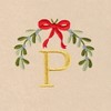 Linum Home Textiles Christmas MISTLETOE MONOGRAM - Embroidered Luxury 100% Turkish Cotton Hand Towels (Set of 2) - 3 of 3