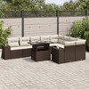 vidaXL 10 Piece Patio Sofa Set with Cushions - Brown and Cream - 2 of 4