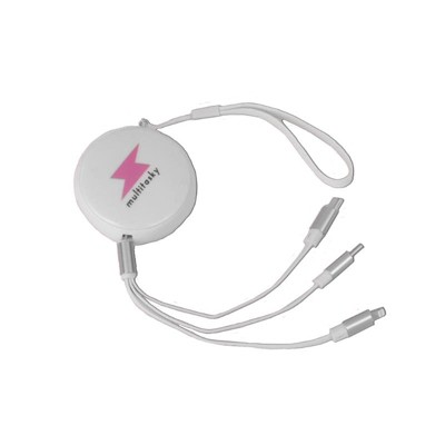 Multitasky - Retractable 3-Port USB Keychain Charger