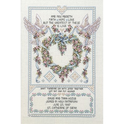 Janlynn/Platinum Counted Cross Stitch Kit 12"X17"-Wedding Doves (14 Count)