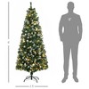6ft Prelit Snow-Dipped Slim Christmas Tree with 703 Auto-Open Branches, Pinecones & 250 Warm LED Lights - 3 of 4