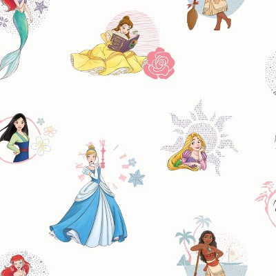 Disney Princess Power Peel and Stick Wallpaper White - RoomMates