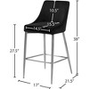 Meridian Furniture,Karina Black Velvet Stool, Set of 2 - 4 of 4