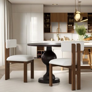 Armless Fabric Upholstered Dining Chairs Set of 2,Metal Legs Dining Room Chair With U-Shaped Seats,31'' H Modern Kitchen Dining Chair-Coolbibila - 1 of 4