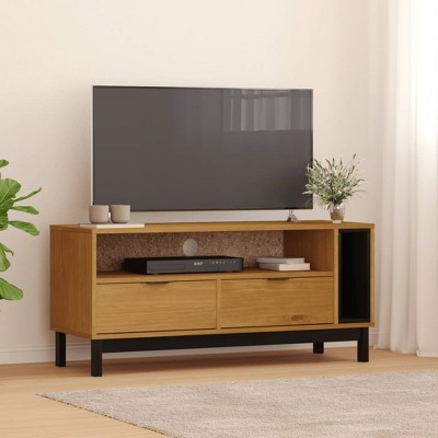 vidaXL TV Stand FLAM 43.3 in.x15.7 in.x19.7 in. Solid Wood Pine