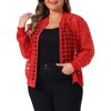 Women's Plus Size Hollow Out Long Sleeve Baseball Collar Zip Up Bomber Jackets - Agnes Orinda - 2 of 4