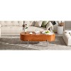 TIRAMISUBEST Lift Top Coffee Table with 360-degree Marble-patterned Rotating Tray, Hidden Compartment, Center Table, Modern Oval Lift Tabletop - 3 of 4