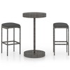 vidaXL 3 Piece Patio Bar Set with Cushions Poly Rattan Gray - 2 of 4