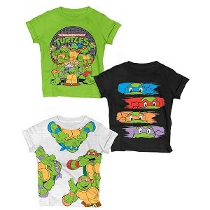 Nickelodeon Ninja Turtles T-Shirt (Sets) Michelangelo Leonardo Raphael Donatello TMNT Outfit Costume Tee Toddler Birthday to Kids Clothes - 1 of 4