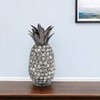 HomeRoots 11" Faux Crystal Black And Nickel Pineapple Sculpture - 2 of 3