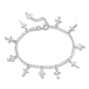 Ross-Simons Italian Sterling Silver Cross Charm Bracelet : Target