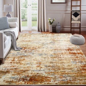 Washable Area Rug Modern Abstract Floor Carpet with Non-Slip Backing - 1 of 4