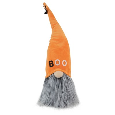 Northlight Standing Gnome "Boo" Halloween Figure - 19.75" - Orange and Gray