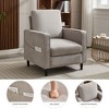 NicBex Linen Accent Chair,Upholstered Living Room Chairs with Mid-Height Backrest,Mid-Century Armchair,Accent Chairs for Living Room,Light Gray - 4 of 4
