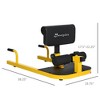 NAYSAYE Exercise Trainer 3-in-1 Sissy Squat Bench with Push Up Sit Up Function for Home Gym, Yellow, 19.80"*38.30"*22.30" - 3 of 4