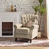 Justine Transitiona Wooden Upholstery Genuine Leather Recliner with Nailhead Trim for Living Room and Bedroom  | ARTFUL LIVING DESIGN - 2 of 4