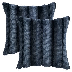REGALWOVEN Fade-Resistant Plush Striped Luxury Series Soft Fluffy Modern Throw Pillow Covers 2 Pcs - 1 of 4