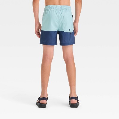 Art Class Boys' Quarter Striped Swim Trunks - art class™ Blue XS: Adjustable Waistband, UPF 50+, Front Drawstring, Machine Washable — фото 2