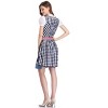 Vintage 3-Piece Plaid Dress Costume Square Neck Dress with Crop Top and Lace Trim Apron - 3 of 3