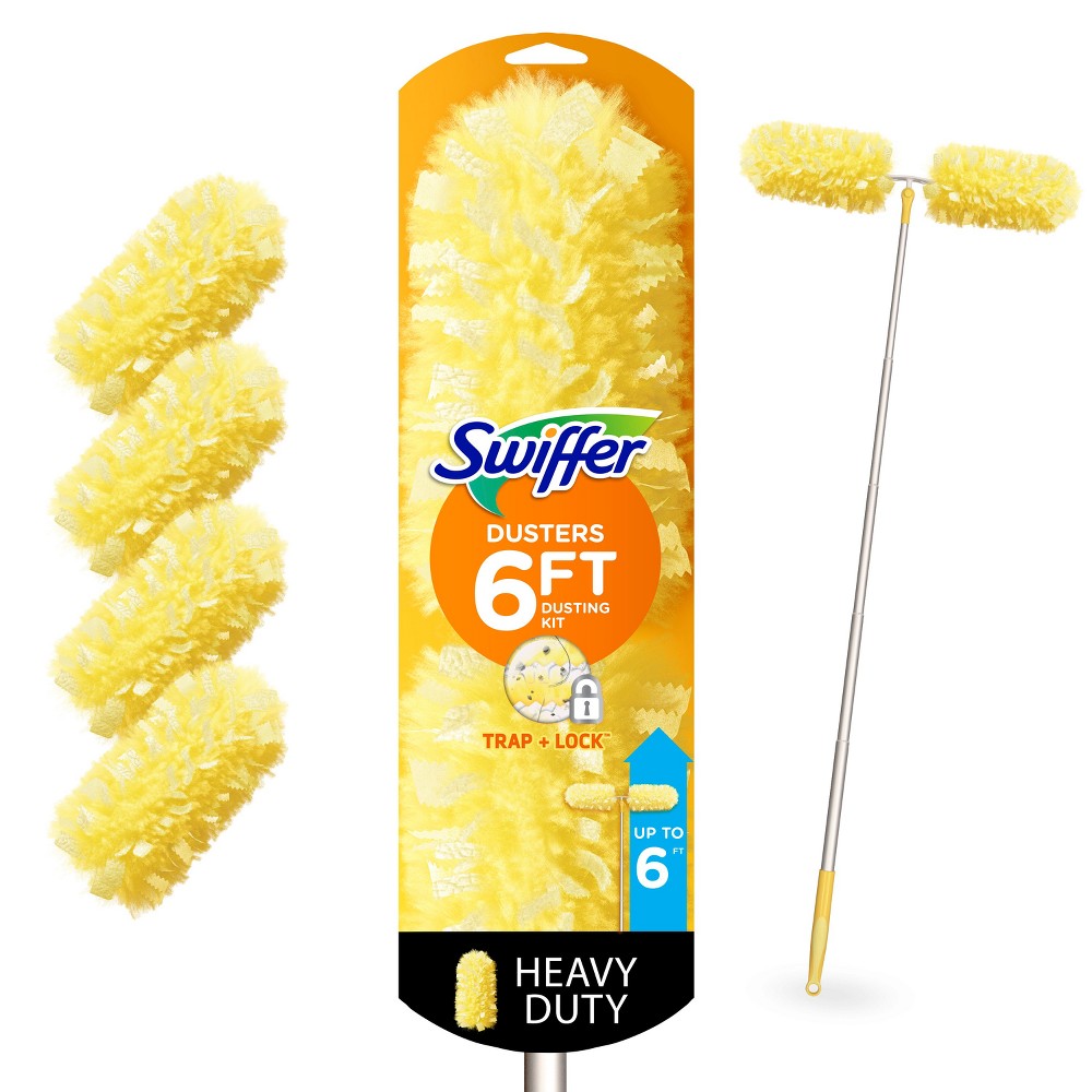 Photos - Garden & Outdoor Decoration Swiffer Dusters Heavy Duty Super Extendable Handle Dusting Kit - 4ct(Extension Pole, Extendable Handle,4 Duster Refill)