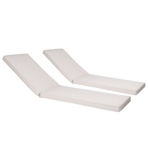 Lounge Chair Cushions Set of 2 Removable Covers High Resilience Sponge Adjustable Straps UV Resistant Easy Care