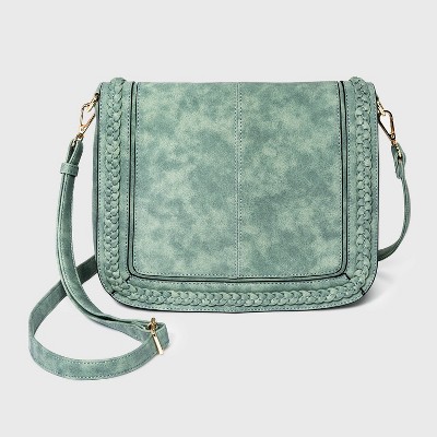 VR NYC Braided Messenger Crossbody Bag - Ice Blue