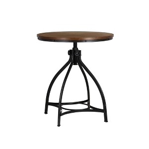 Powell Tormo Round Adjustable Bar Height Table Brown - 1 of 4