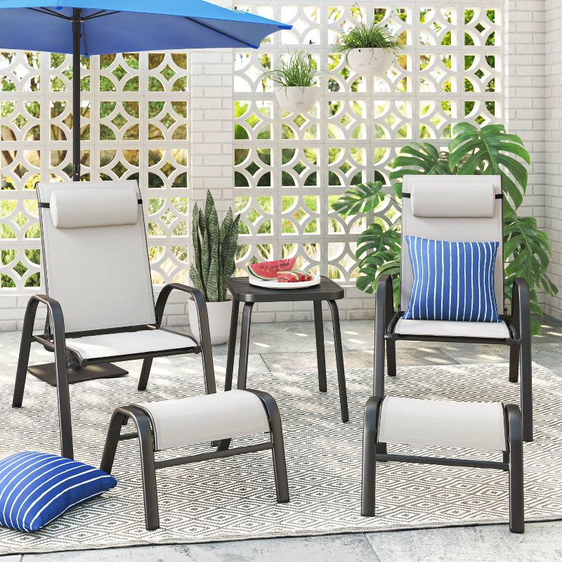 5pc Adjustable Back Patio Chat Set - Gray - Room Essentials&#8482;, 3 of 13