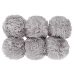 Unique Bargains Fluffy Soft Elastic Faux Fur Pom Poms for Hats Scarves Gloves 6 Pcs - 1 of 4