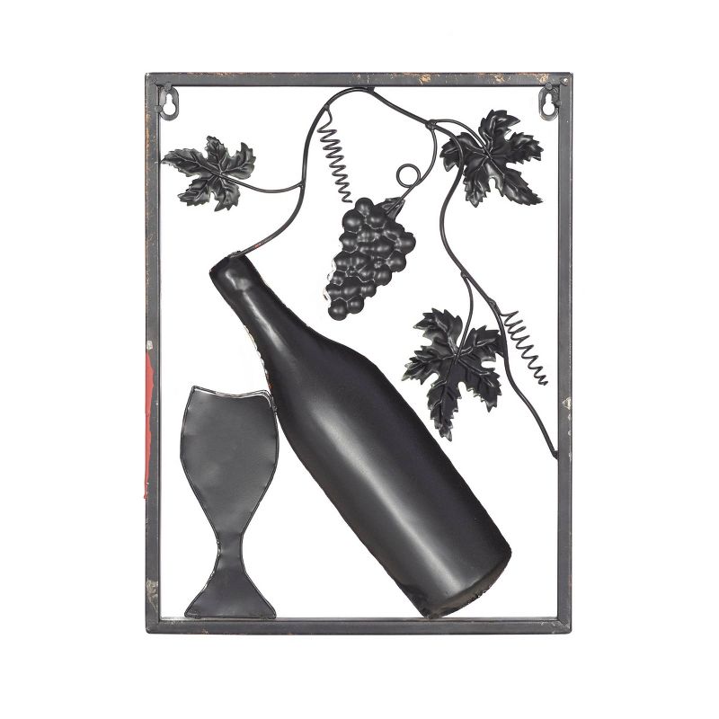 Set of 4 Metal Wine Wall Decors with Grapes Detailing - Olivia &#38; May, 3 of 9