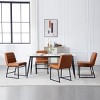 Upholstered Linen Fabric Dining Chairs Set of 2 With Metal Legs,Mid Century Modern Leisure Chairs for Dining room Bistro Coffee Shop-Maison Boucle - 2 of 4