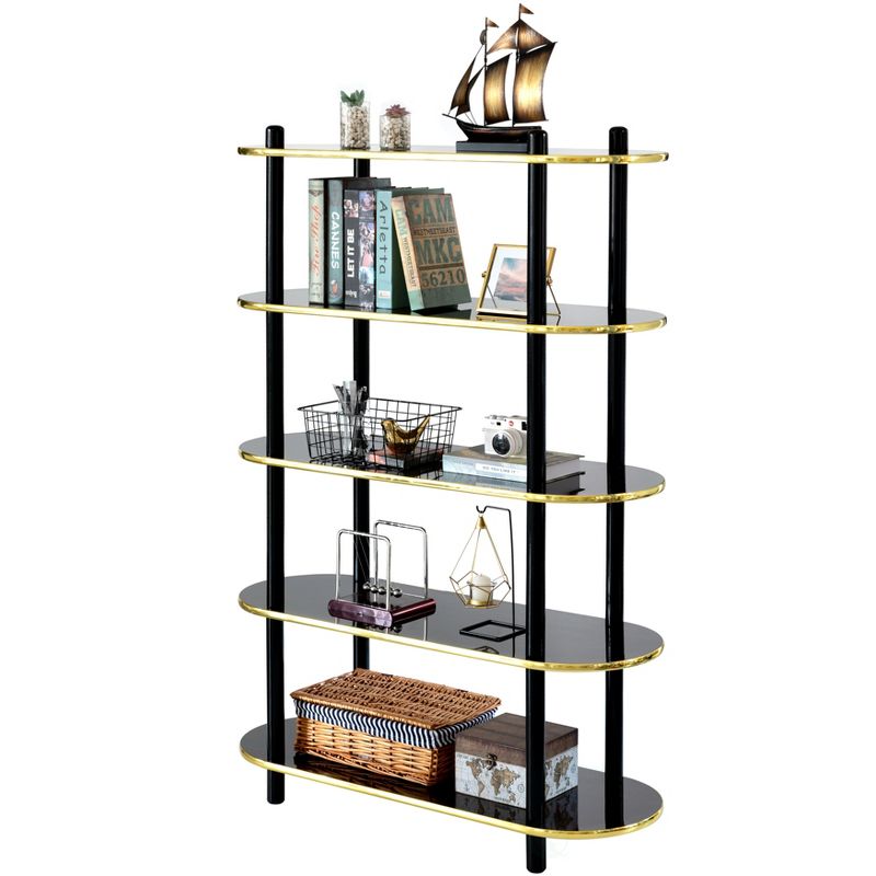 Fabulaxe 5 Tier Open Bookshelf, Contemporary Classic Modern Style Free Standing Display Rack Unit for Collections,59" Height Etagere Bookcase, 1 of 7